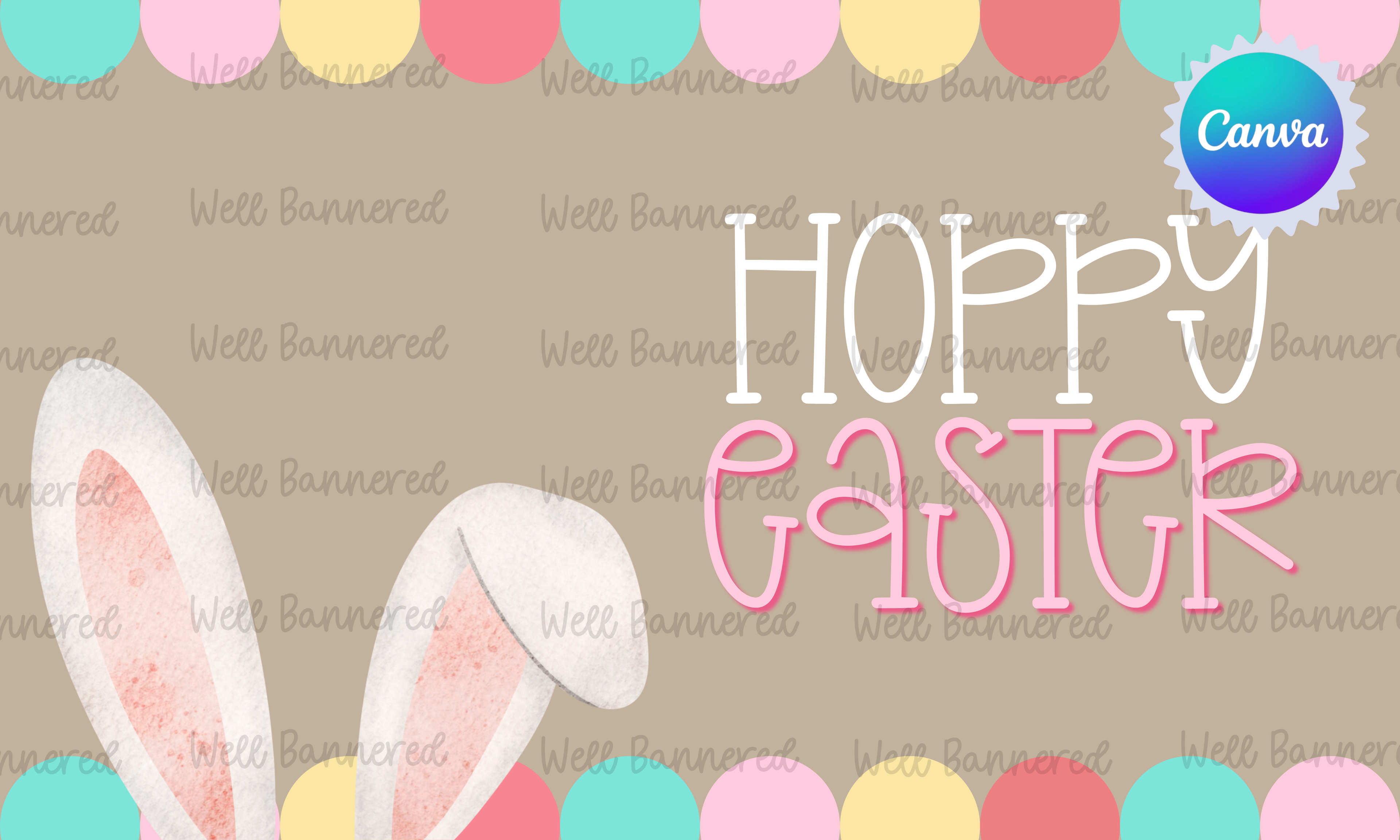Hoppy Easter banner template | Digital Download | Three Sizes Included