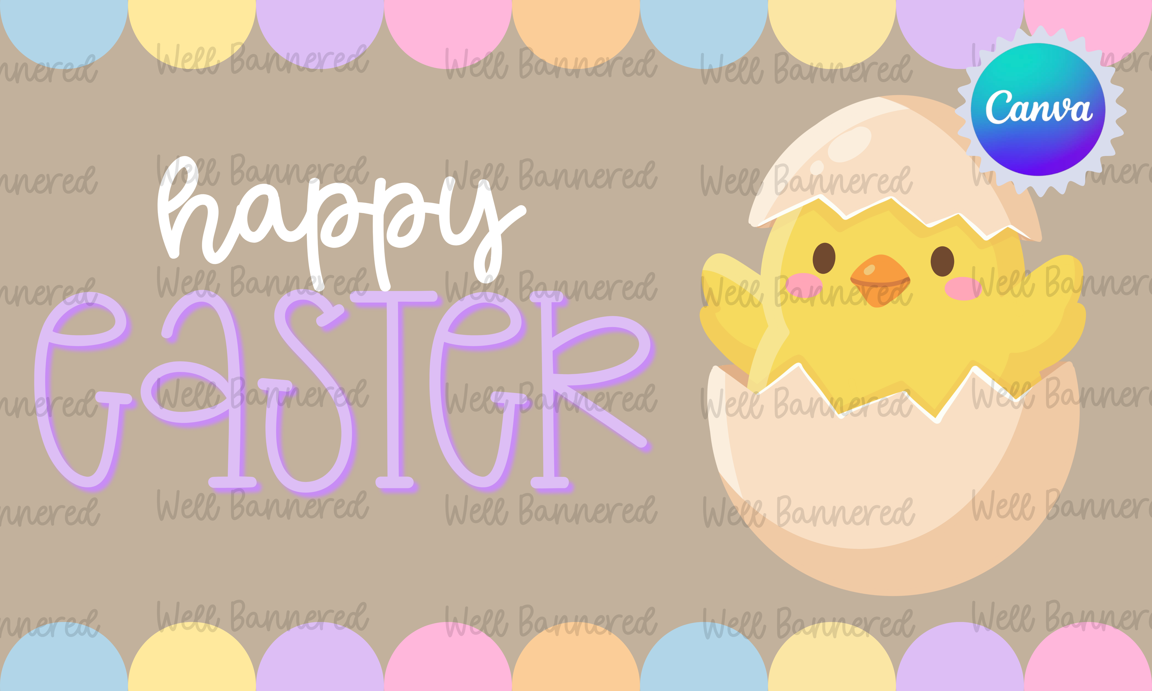 Easter banner template | Digital Download | Three Sizes Included